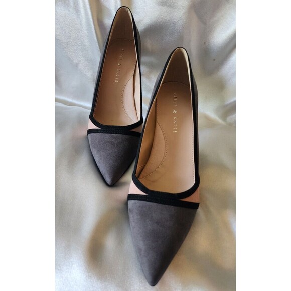 Kelly & Katie Bamita Heels Womens Size 9.5 Color Block Grey & Nude Pink Pumps - Picture 3 of 9